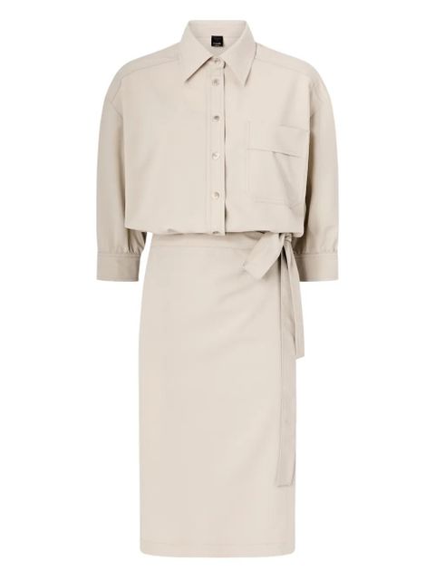 PINKO tie-waist shirt dress - Neutrals - zdjęcie produktu nr 1
