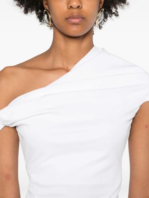 Paris Georgia Ida one-shoulder draped top - White