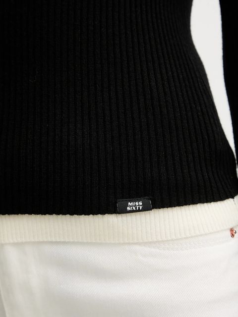 Miss Sixty sweter z dodatkiem wełny damski kolor czarny lekki 6S3RJ33800