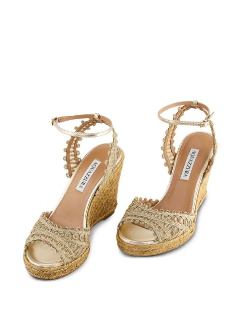Aquazzura rope trim wedges - Gold