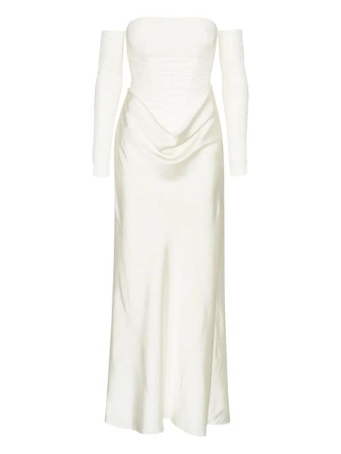 ROTATE BIRGER CHRISTENSEN ruched-details maxi dress - White - zdjęcie produktu nr 1