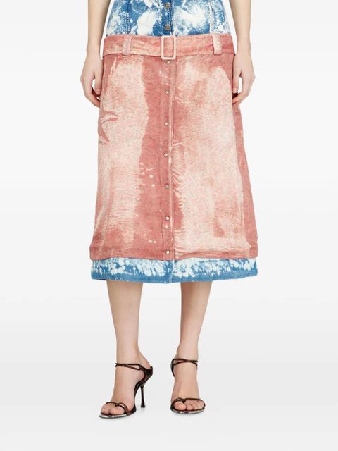 Diesel belted layered midi skirt - Pink