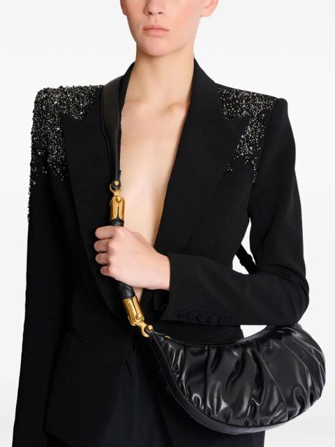 Balmain Ebene ruched shoulder bag - Black