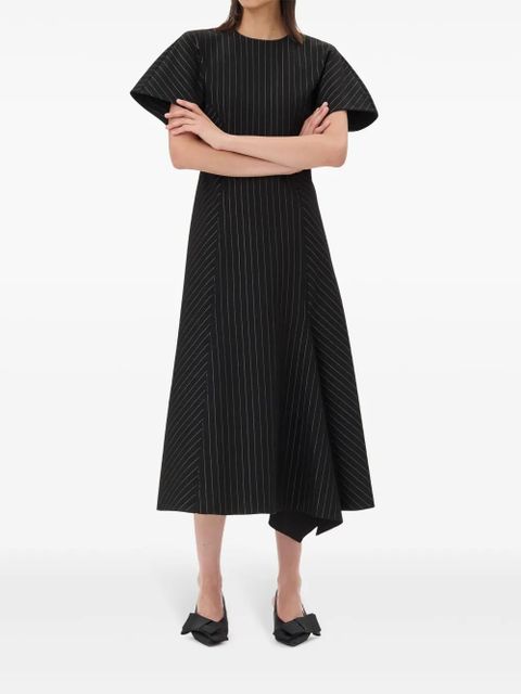 GANNI striped jersey midi dress - Black