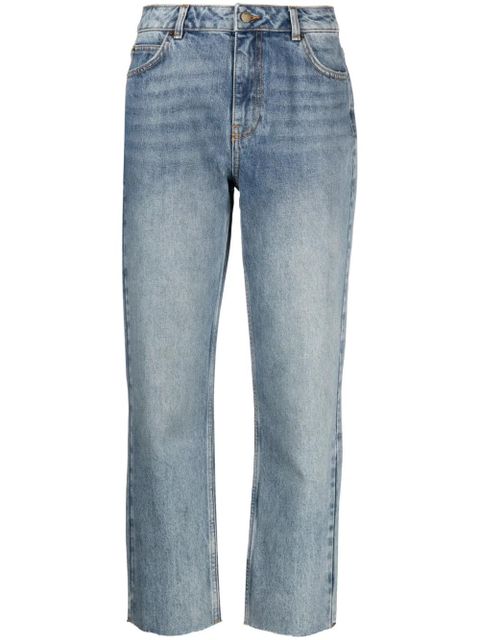Ba&Sh logo-patch cropped jeans - Blue - zdjęcie produktu nr 1