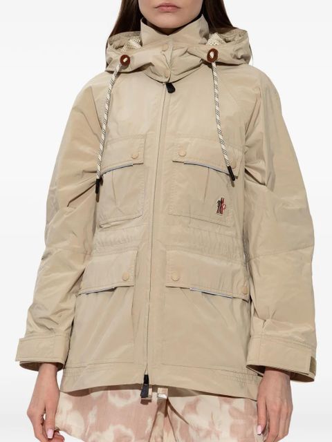 Moncler Grenoble Lerozel hooded multi-pocket zip-up acket - Neutrals