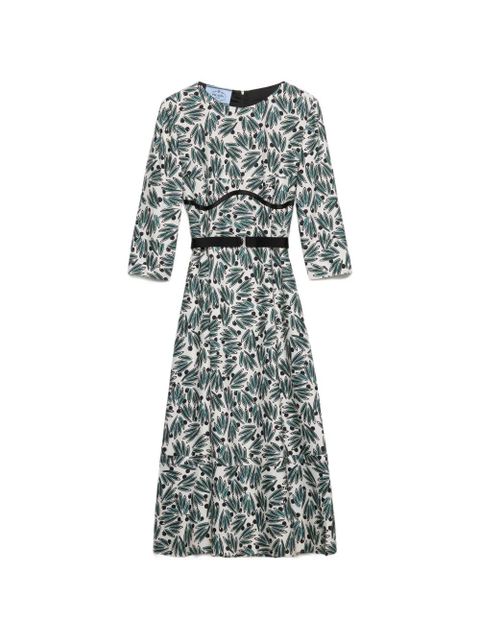 Prada printed pongé dress - Neutrals - zdjęcie produktu nr 1