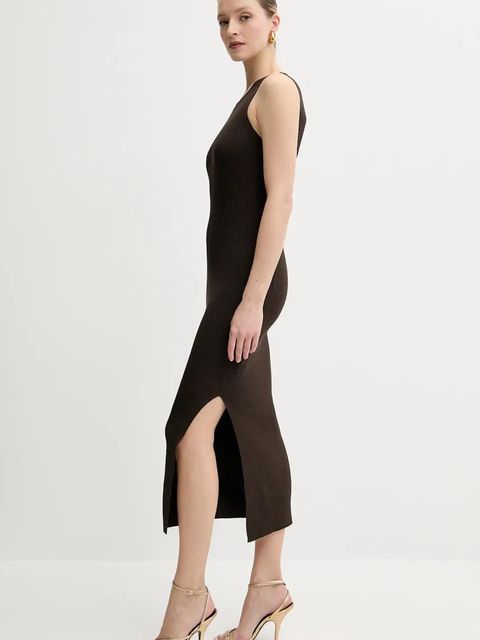 Guess sukienka JIULIA kolor brązowy maxi dopasowana W5GK47 Z3L10