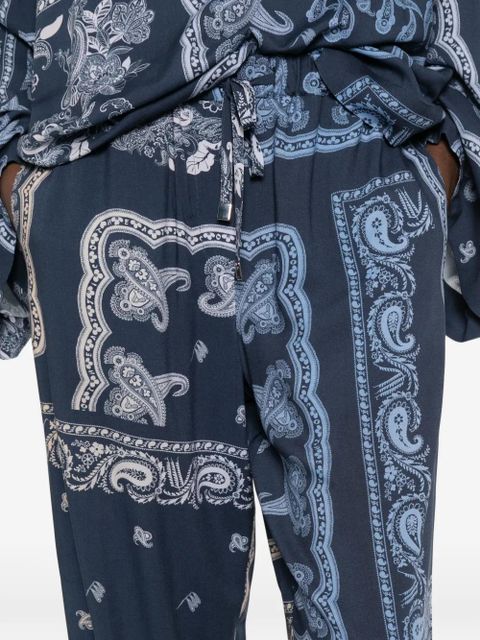 The Attico paisley drawstring trousers - Blue