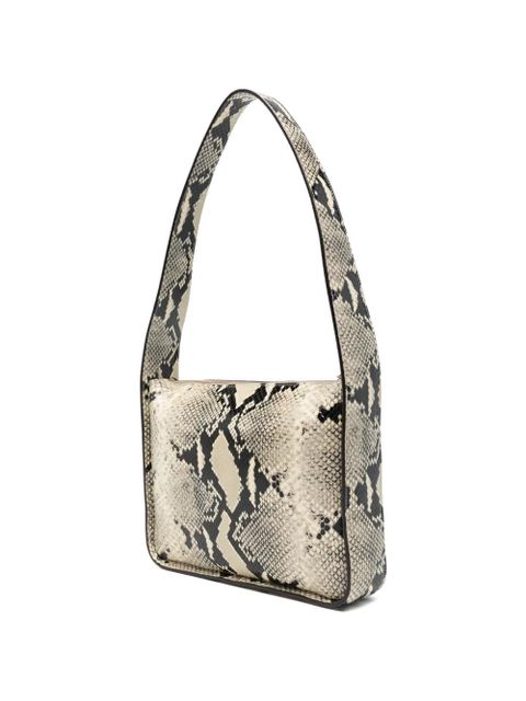 KHAITE Lori Squared snakeskin-effect shoulder bag - Neutrals