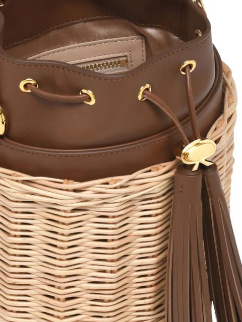 Gianvito Rossi tassel wicker siënna bucket bag - Brown