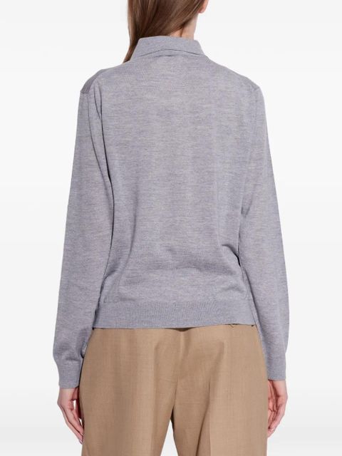 Versace logo-embroidered buttoned cardigan - Grey