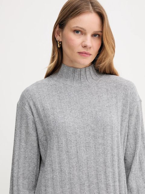 Barbour sukienka z wełną SOPHIA kolor szary mini oversize LDR0939