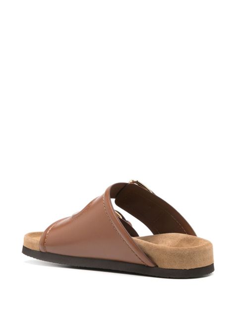Valentino Garavani VLogo-logo leather sandals - Brown