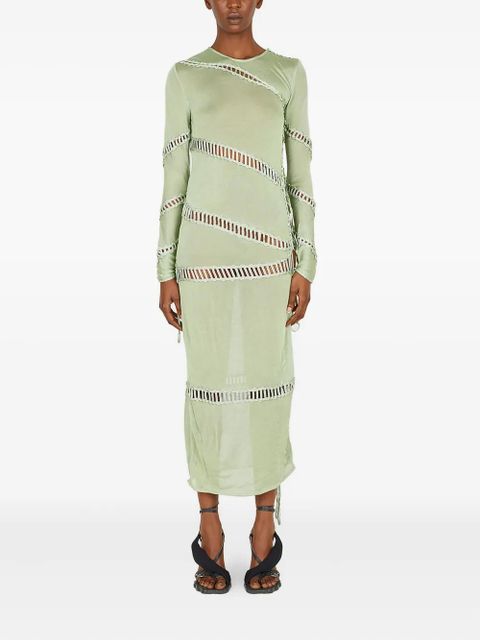 Isa Boulder braided-panel midi dress - Green - zdjęcie produktu nr 1