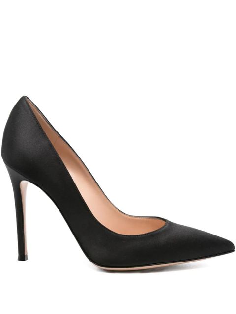 Gianvito Rossi 105mm satin stiletto pumps - Black - zdjęcie produktu nr 1