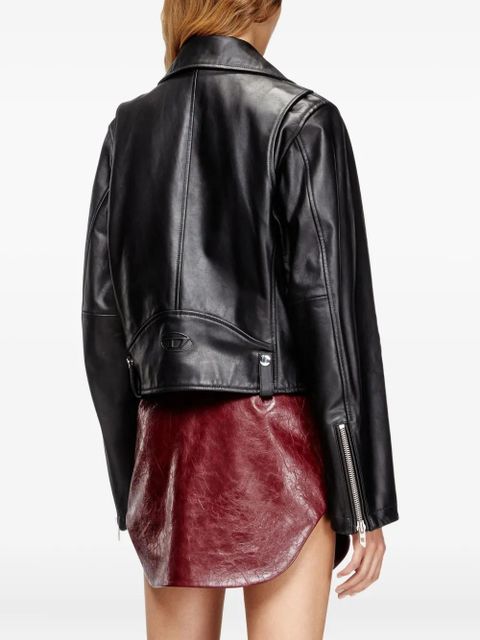 Diesel zip-up leather jacket - Black - zdjęcie produktu nr 2