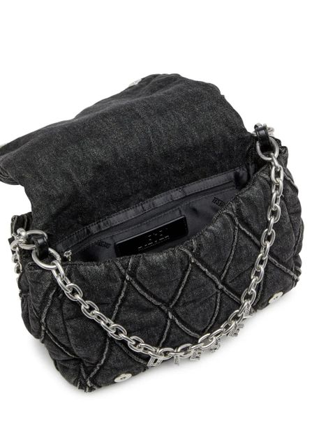 Diesel Charm-D L denim shoulder bag - Black