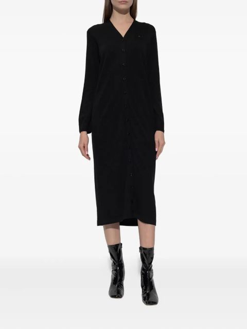 Diesel M-Alinesa button logo cardi-coat - Black