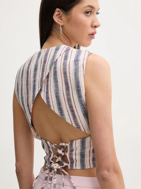 IRO bluzka bawełniana damska kolor beżowy wzorzysta WP16TULINE - zdjęcie produktu nr 2