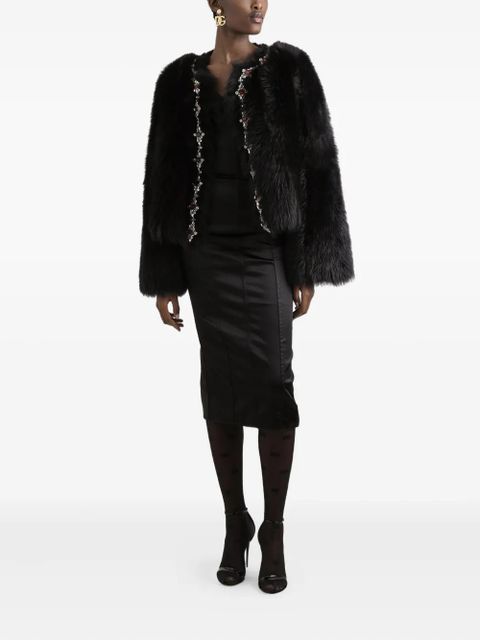 Dolce & Gabbana DNA rhinestone-embellished jacket - Brown