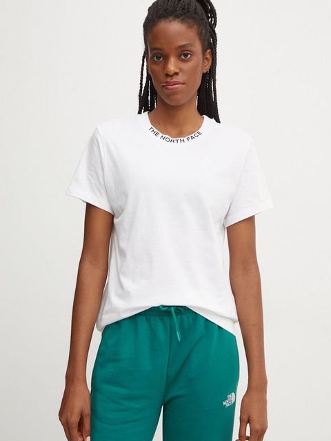 The North Face t-shirt bawełniany Zumu S/S Tee damski kolor biały NF0A87DJFN41 - zdjęcie produktu nr 1