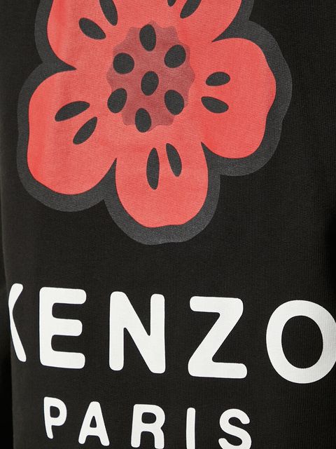 Kenzo bluza Boke Placed damska kolor czarny z kapturem z aplikacją FE62SW1624MT.99J