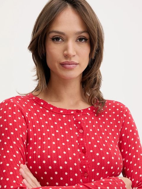 Abercrombie & Fitch longsleeve piżamowy damska kolor czerwony KI146-5107-500