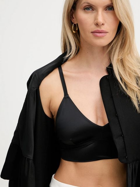 Twinset marynarka z domieszką wełny kolor czarny jednorzędowa gładka 252TS2062