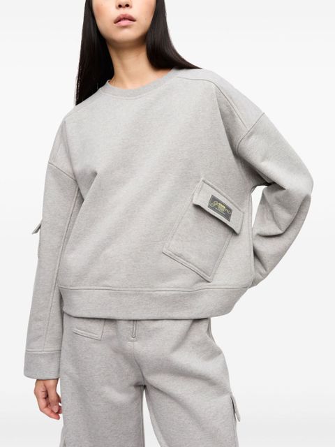 GANNI logo-patch sweatshirt - Grey