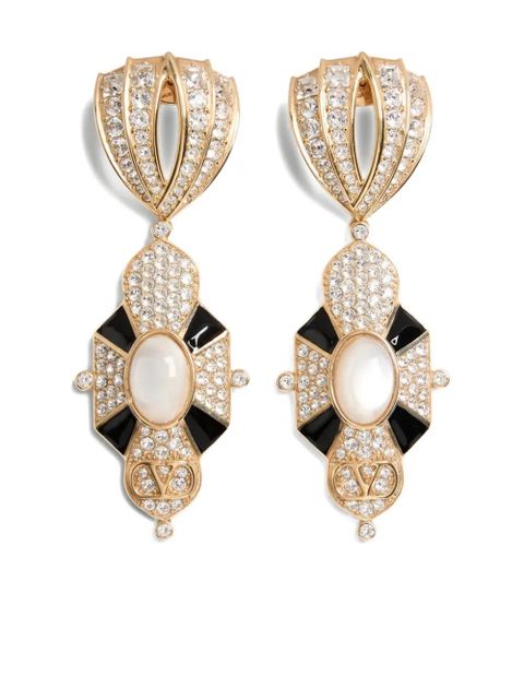 Valentino Garavani Pas Plus crystal-embellished earrings - Gold - zdjęcie produktu nr 1
