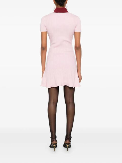Self-Portrait embellished ribbed mini dress - Pink