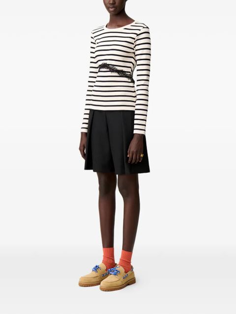 Claudie Pierlot striped lace-band top - Neutrals