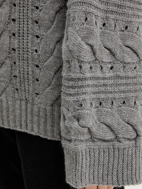 Twinset sweter z wełną damski kolor szary ciepły z golfem 252TT3101