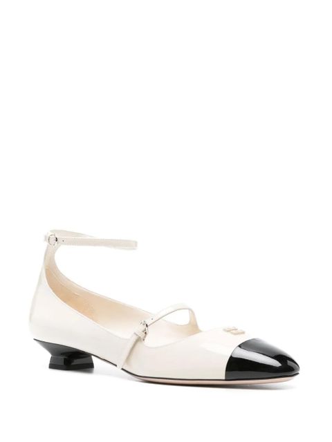 Miu Miu 25mm patent-leather pumps - White - zdjęcie produktu nr 2