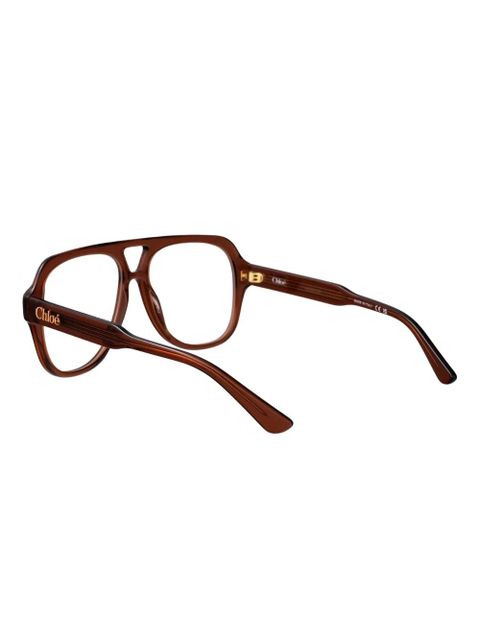 Chloé Eyewear pilot-frame tortoiseshell glasses - Brown