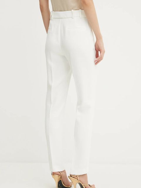 Morgan spodnie damskie kolor biały proste high waist PVAPLO