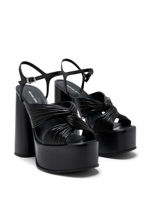 Michael Kors 140mm Alessia knotted platform sandals - Black