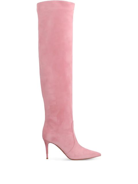 Gianvito Rossi 90mm Hansen suede knee-high boots - Pink - zdjęcie produktu nr 1