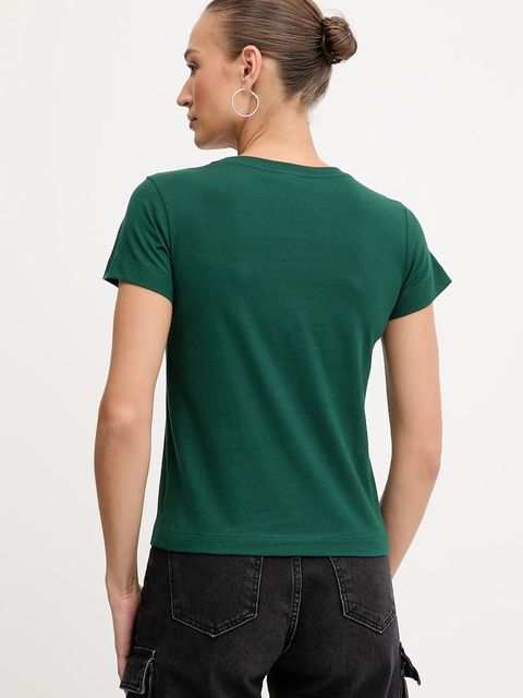 Pinko t-shirt bawełniany damski kolor zielony 100373 A2RE - zdjęcie produktu nr 2