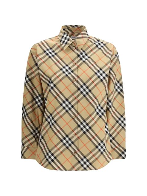 Burberry plaind-pattern shirt - Neutrals - zdjęcie produktu nr 1