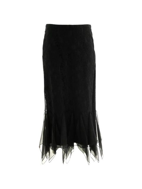 Valentino Garavani lace ruffled skirt - Black