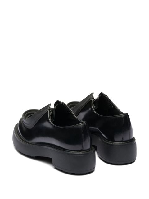 Prada raised-edge leather lace-up shoes - Black