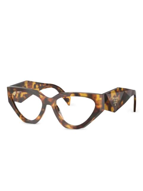 Prada Eyewear geometric-frame glasses - Brown - zdjęcie produktu nr 1