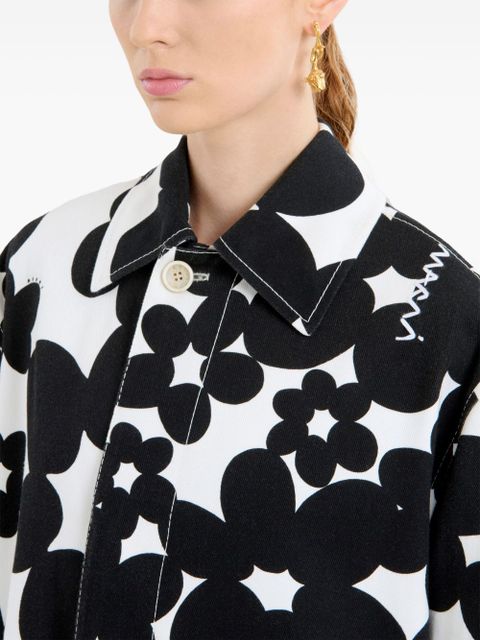Marni floral-print coat - Black