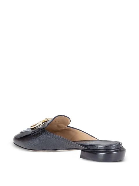 Ferragamo Gancini fringed mules - Black