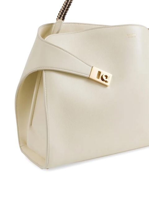 Ferragamo Hug soft bicolor shoulder bag (L) - White