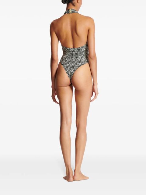 Balmain PB Labyrinth-print swimsuit - Grey