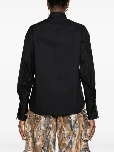 The Attico Eliza logo-embroidered cotton shirt - Black