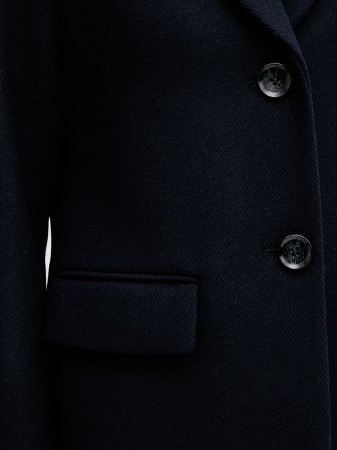 Sisley płaszcz wełniany kolor granatowy przejściowy 2JJYLN04N